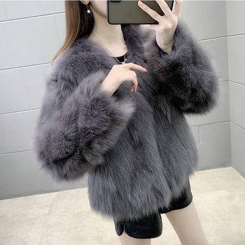 Ženski kratki kaput od umjetnog mink krzna, bez rukava, polo ovratnik, Chenille tkanina, Spandex ispod 30%