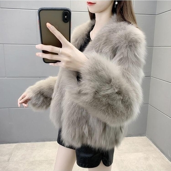 Ženski kratki kaput od umjetnog mink krzna, bez rukava, polo ovratnik, Chenille tkanina, Spandex ispod 30%