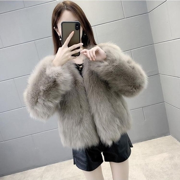 Ženski kratki kaput od umjetnog mink krzna, bez rukava, polo ovratnik, Chenille tkanina, Spandex ispod 30%