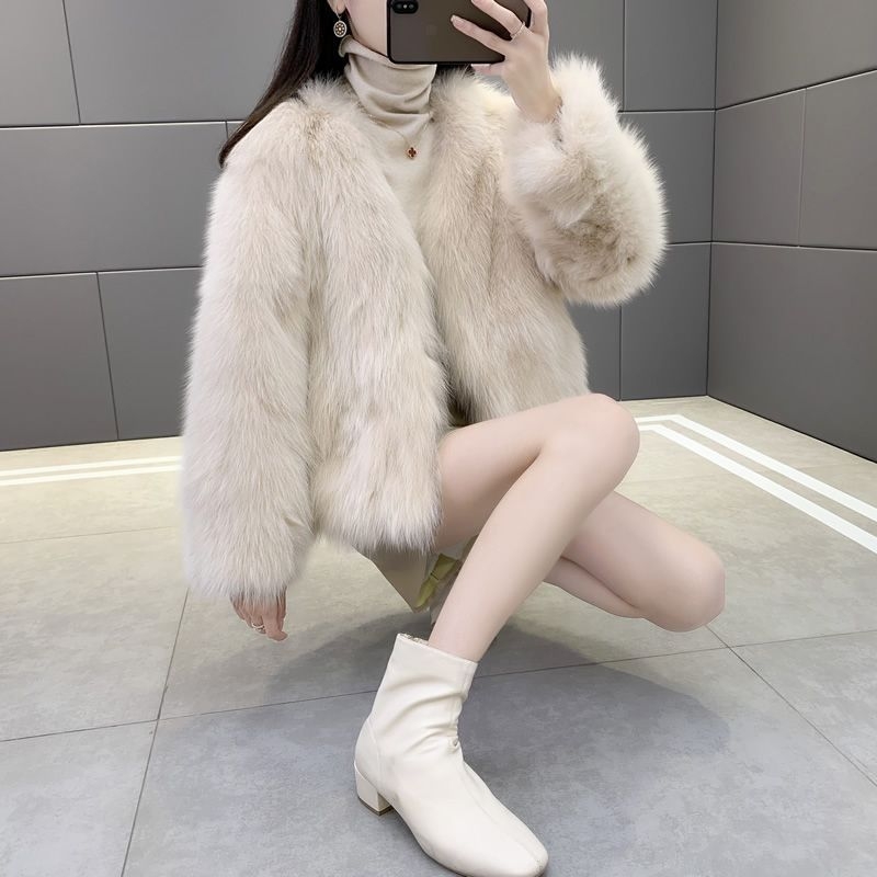 Ženski kratki kaput od umjetnog mink krzna, bez rukava, polo ovratnik, Chenille tkanina, Spandex ispod 30%