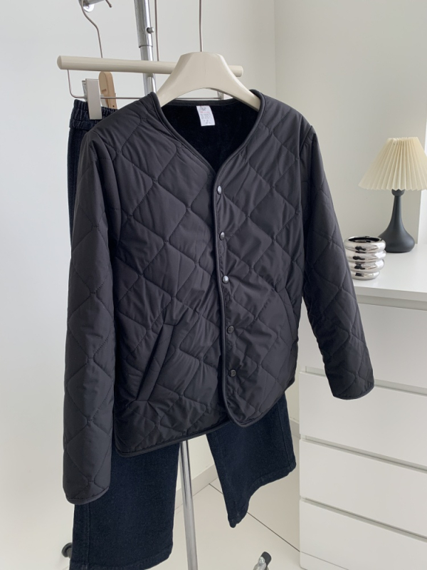 Palton de damă din poliester, croială lejeră, gros, guler polo