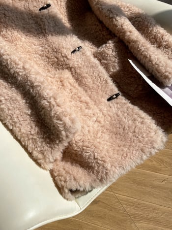 Vuneni kaput 95%+, srednja duljina, dugi rukavi, bez ovratnika, retro stil