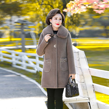 Sieviešu ziemas mētelis ar norkas kažokādas detaļu, poliesters >95%, bez gludināšanas, pilsētas stilā, Ziemas 2024