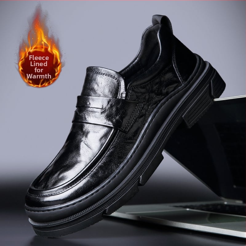 Vyriniai slip-on loaferiai iš natūralios odos su pirmosios eilės avių odos įdėklu, kvėpuojantys, gumos padas, elegantiški kasdieniniai darbiniai batai