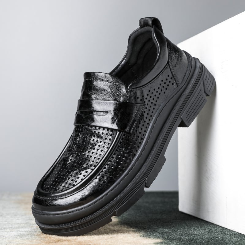 Vyriniai slip-on loaferiai iš natūralios odos su pirmosios eilės avių odos įdėklu, kvėpuojantys, gumos padas, elegantiški kasdieniniai darbiniai batai