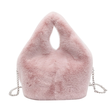 Geantă de umăr din pluș, tip bucket, închidere cu șnur, buzunar interior cu fermoar tip sandviș, căptușeală din poliester și bumbac, curea de umăr unică, stil stradal