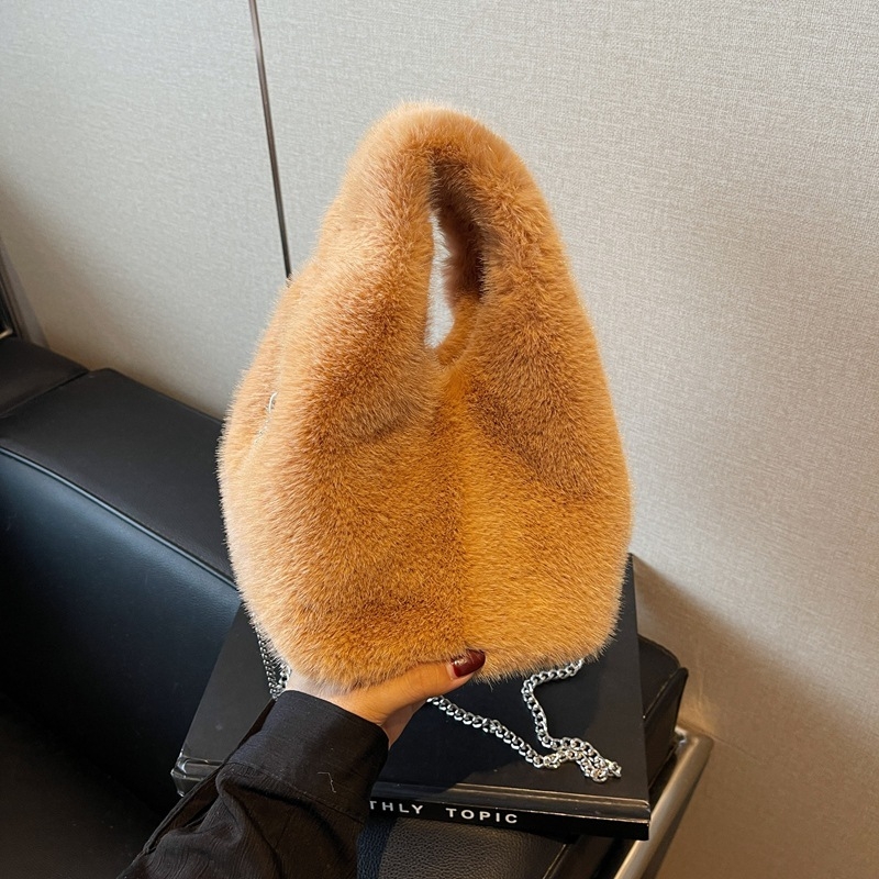 Geantă de umăr din pluș, tip bucket, închidere cu șnur, buzunar interior cu fermoar tip sandviș, căptușeală din poliester și bumbac, curea de umăr unică, stil stradal