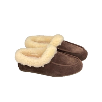 Loafers cu vârf drept, din pluș sintetic, căptușite cu lână artificială, talpă din cauciuc, toc plat redus