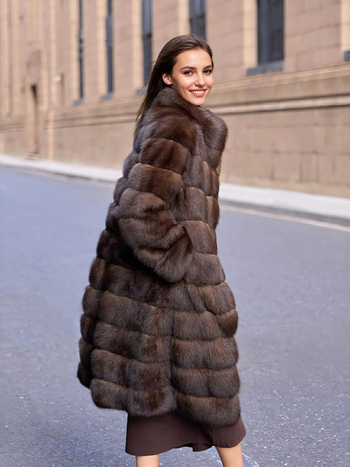 Женско дълго палто от изкуствена козина, елегантен градски стил, Hua Qixi, есен 2025