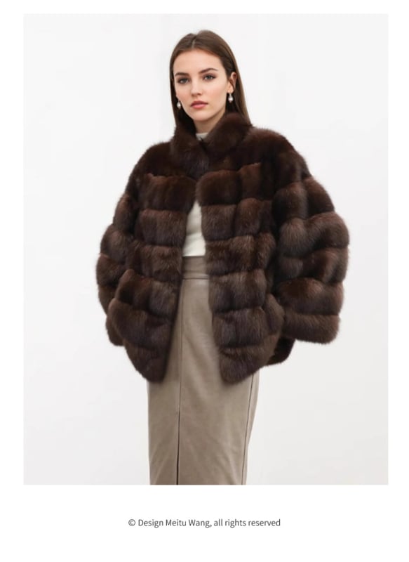 Женско дълго палто от изкуствена козина, елегантен градски стил, Hua Qixi, есен 2025