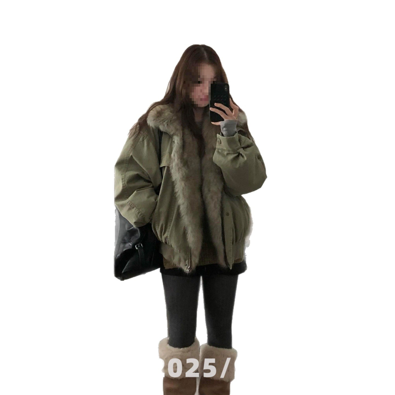 Damski parka jakna s velikim ovratnikom, dugi rukavi, Spandex tkanina