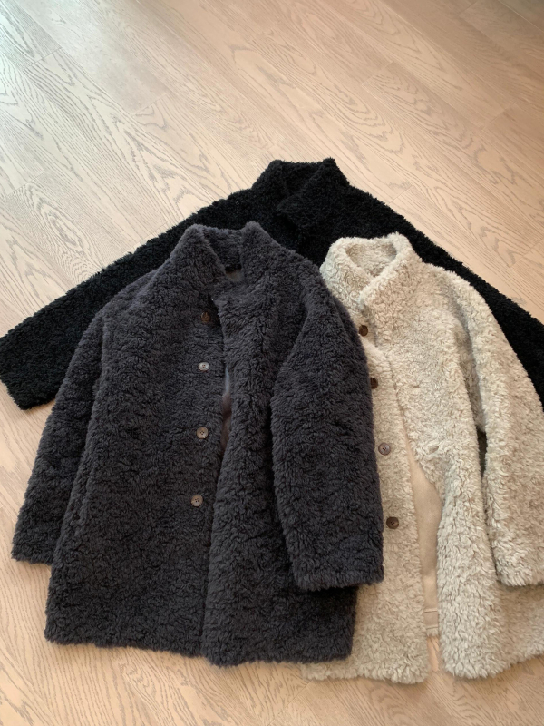 Ženski kaput od ovčje krzna, bijela, zimski stil, korejski stil, udoban kroj, srednja duljina