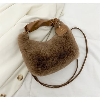 Shengbai pliš crossbody torba u dumpling stilu, kožna podstava, zatvarač, trodimenzionalni oblik, svakodnevno nošenje za žene