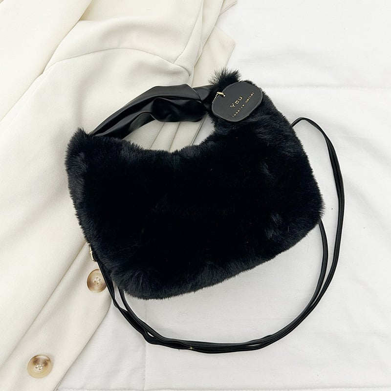 Shengbai pliš crossbody torba u dumpling stilu, kožna podstava, zatvarač, trodimenzionalni oblik, svakodnevno nošenje za žene