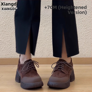 Лоуфъри с кравешка кожа, агнешка подплата, 6–8 см височинен ток, гумена подметка