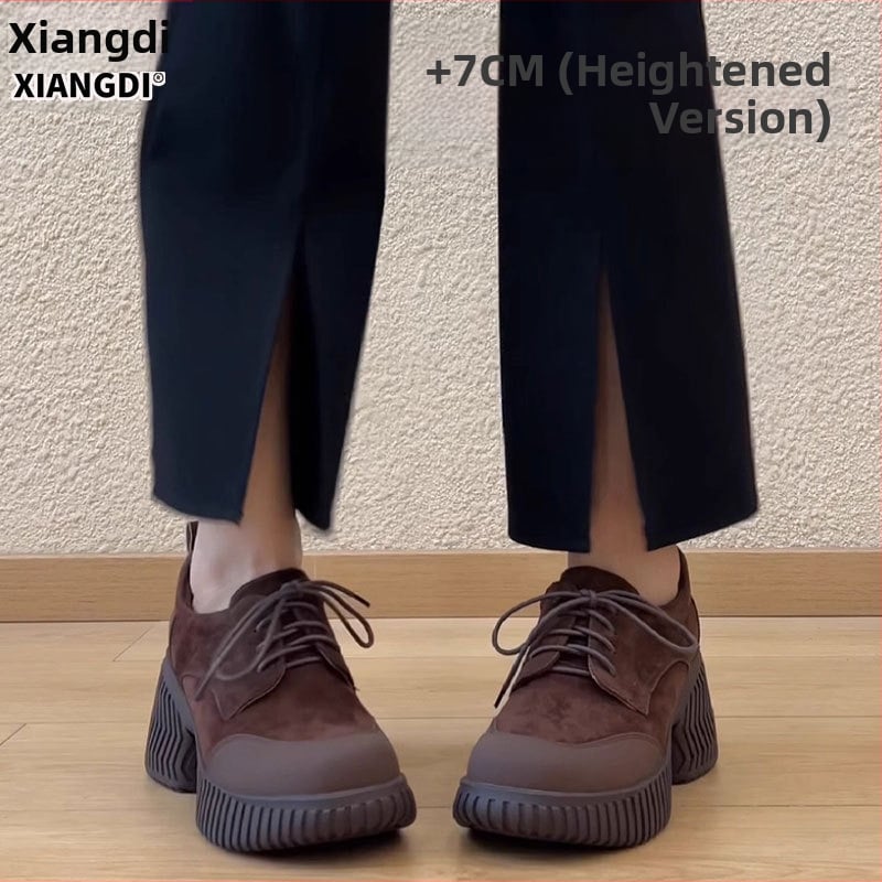 Лоуфъри с кравешка кожа, агнешка подплата, 6–8 см височинен ток, гумена подметка