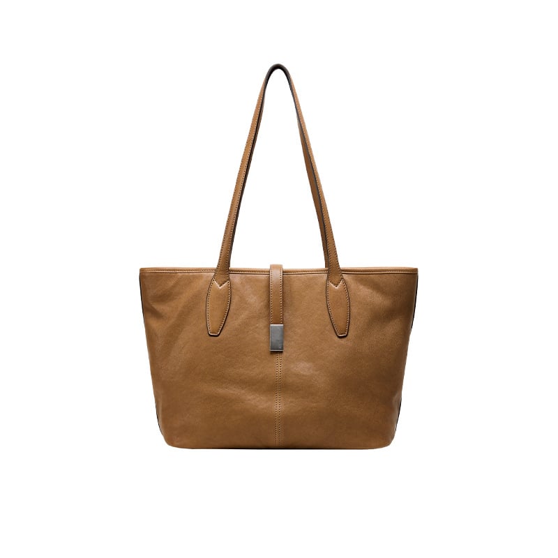 Naise jaoks sobiv Tote kott ehtsast nahast, taimekäsitletud lambanaha, horisontaalne ristkülikukujuline siluett, tõmblukk-kinnisus, sünteetiline vooder