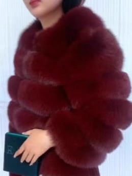 Kopott rövid műszőrme róka patchwork kabát, hercegnő-stílus, környezetbarát szőrme, acetát rost 90–95%, gallér nélküli, hosszú ujjú, téli 2025