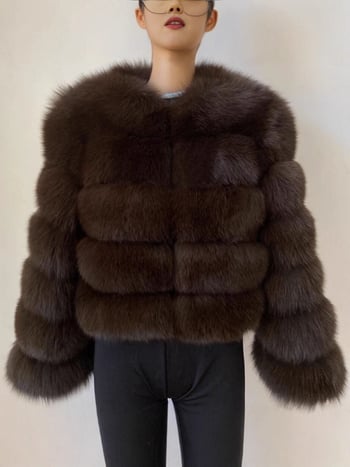 Kopott rövid műszőrme róka patchwork kabát, hercegnő-stílus, környezetbarát szőrme, acetát rost 90–95%, gallér nélküli, hosszú ujjú, téli 2025