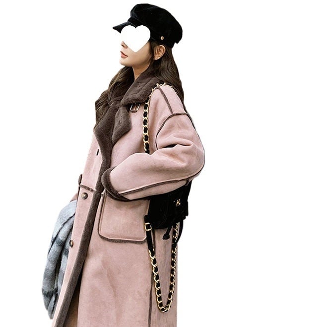 Palton feminin din Chenille, amestec Spandex, croială lejeră, lungime ultra-scurtă, guler de tip costum