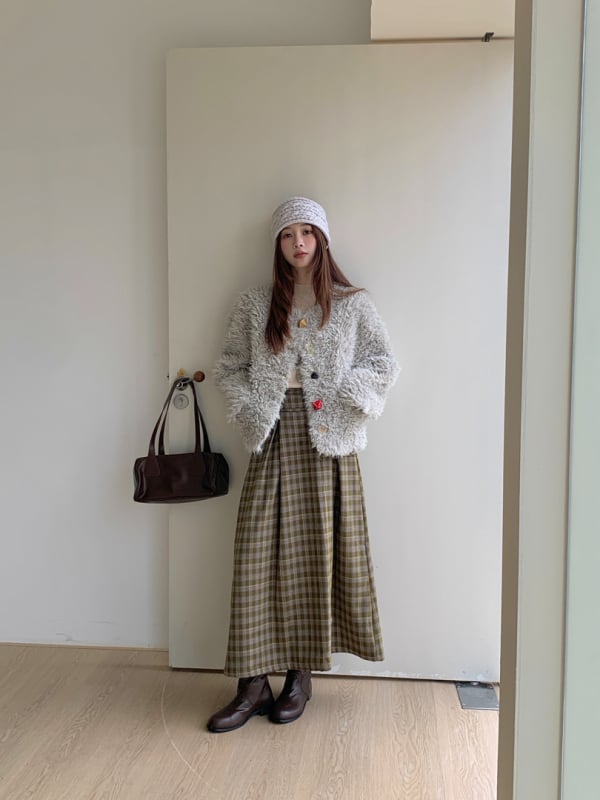 GAGD Palto de blană pentru femei, iarnă 2025, fără guler, cataramă din piele, blană artificială din lână de miel, material poliester