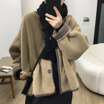 Ženska jakna od pamuka, debeli materijal, dugi rukavi, okrugli vrat, zima 2025.