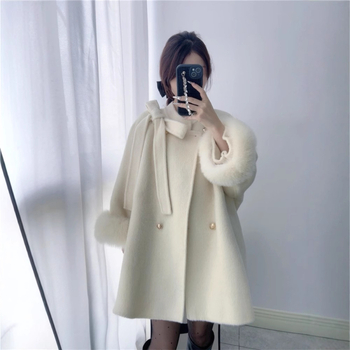 Palton de lână pentru femei, reversibil, model 3D, lungime medie 65–80 cm, închidere cu nasturi dubli
