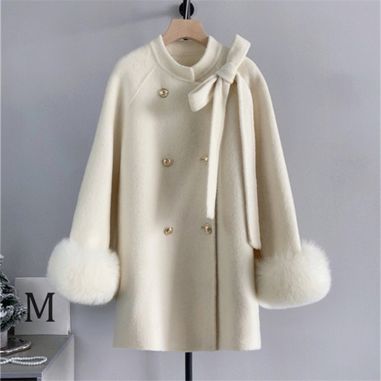 Palton de lână pentru femei, reversibil, model 3D, lungime medie 65–80 cm, închidere cu nasturi dubli