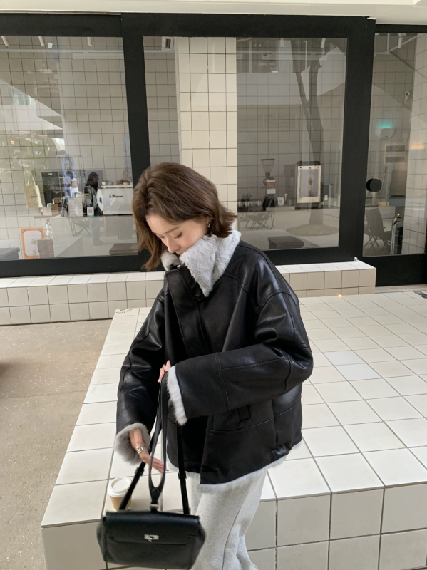 Reverzibilna parka jakna od prave krzno zeca — ženski zimski dizajnerski stil, dugi rukavi, bez ovratnika