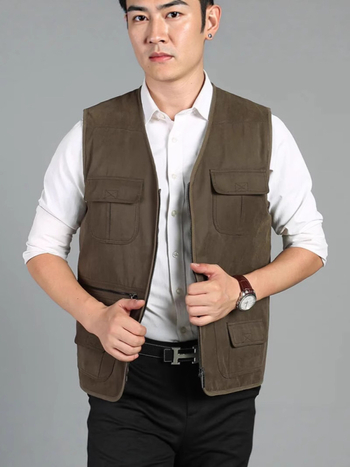 Xin Jing Da — Vestă din lână cu blană de miel reală, 95% lână, lungime medie, Primăvara 2025