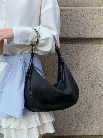 Crossbody τσάντα από Vegetable-tanned γνήσιο δέρμα, dumpling σχήματος, φερμουάρ, εσωτερική θήκη τηλεφώνου, βαμβακερή επένδυση