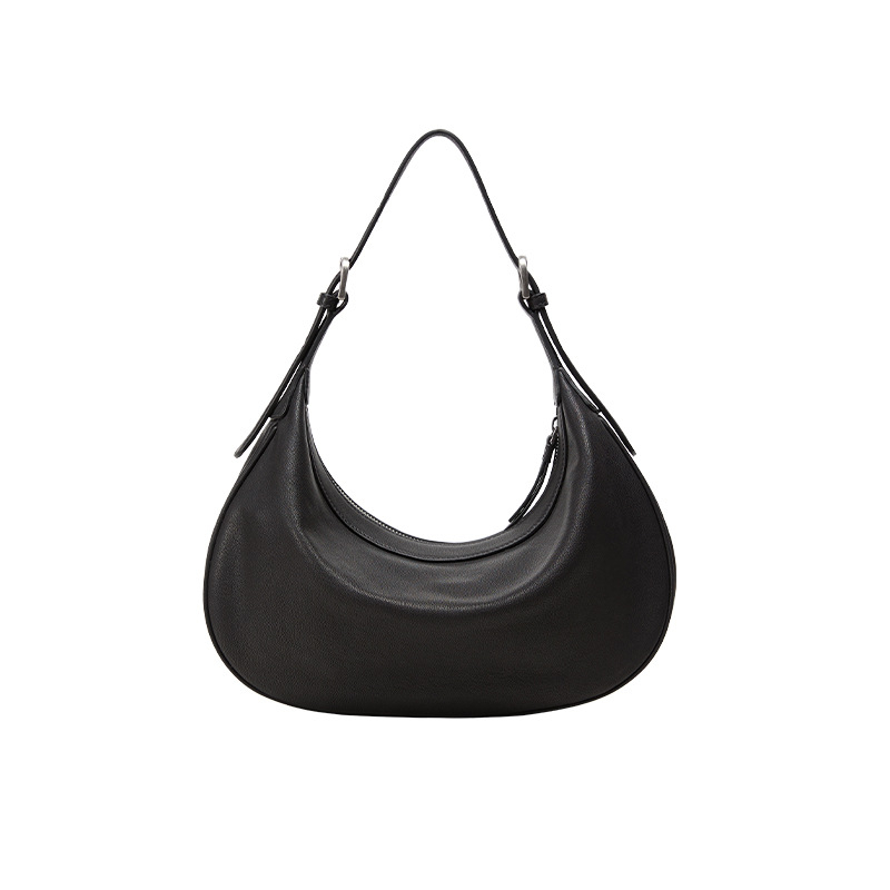 Crossbody τσάντα από Vegetable-tanned γνήσιο δέρμα, dumpling σχήματος, φερμουάρ, εσωτερική θήκη τηλεφώνου, βαμβακερή επένδυση