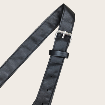 Rochie-bluză cu fermoar și nituri, talie elastică, fără guler, curea decorativă de vestă – stil stradal punk coreean