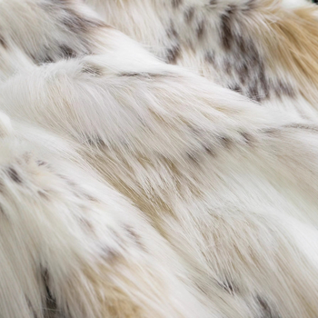 Γυναικείο μπουφάν από ψεύτικη γούνα με λεοπάρ μοτίβο, χαλαρή γραμμή, μακριά μανίκια, με μισό λαιμό