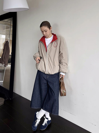 Ζακέτα από μαλλί και πολυεστέρα με φερμουάρ, μονόχρωμη, χαλαρή γραμμή, μεσαίο μήκος, φθινόπωρο 2025, casual ιαπωνοκορεατικό στυλ