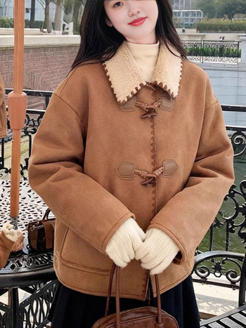 Γυναικείο μπουφάν με γιακά τύπου λαπέλ, φερμουάρ μπροστά, μακριά μανίκια, μονόχρωμο, πολυεστερικό ύφασμα