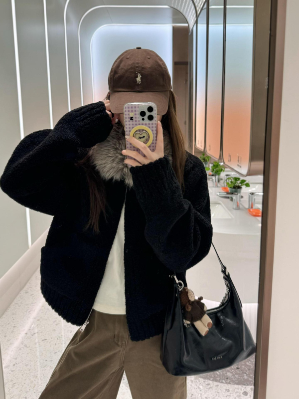 Γυναικείο παλτό με μεσαίου μήκους συνθετική γούνα και γούνα στον γιακά, casual χειμερινή εξωτερική ένδυση, 2025