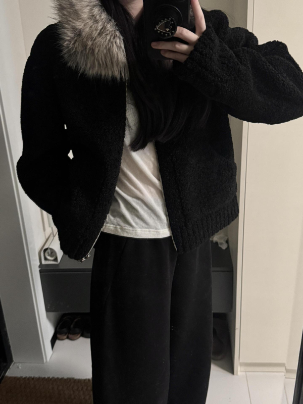 Γυναικείο παλτό με μεσαίου μήκους συνθετική γούνα και γούνα στον γιακά, casual χειμερινή εξωτερική ένδυση, 2025