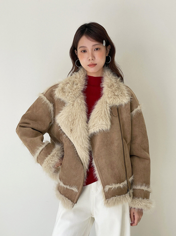 Velvet Puff Geming retro jakna od umjetne kože i krzna, ženska zima N779C