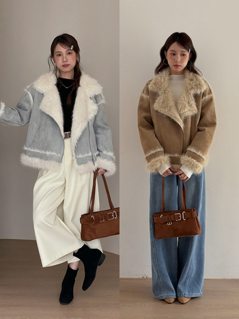 Velvet Puff Geming retro jakna od umjetne kože i krzna, ženska zima N779C