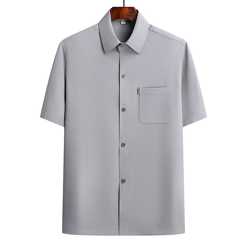 Ανδρικό πουκάμισο με κοντά μανίκια, φαρδιά γραμμή, τετράγωνος γιακά, λινό 96%+