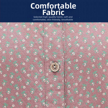 Cămașă din 100% bumbac, cu mânecă lungă, pentru femei de vârstă mijlocie și vârstnice – stil casual, vară 2025