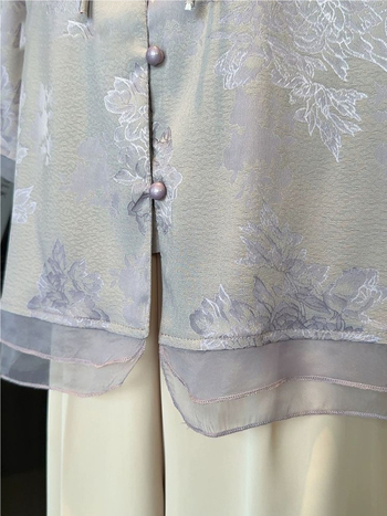 Cămașă feminină cu stil chinezesc, mâneci medii, țesătură poliester, fără călcare, stil casual, vară 2025