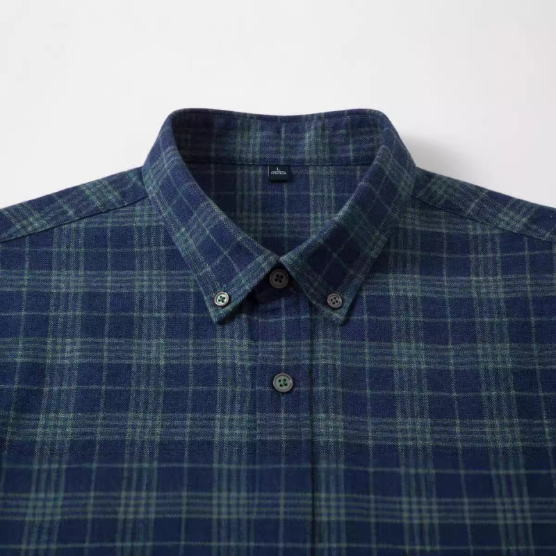 Muška košulja za jesen-zimu, 100% pamuk, karirani uzorak, casual stil, slim fit
