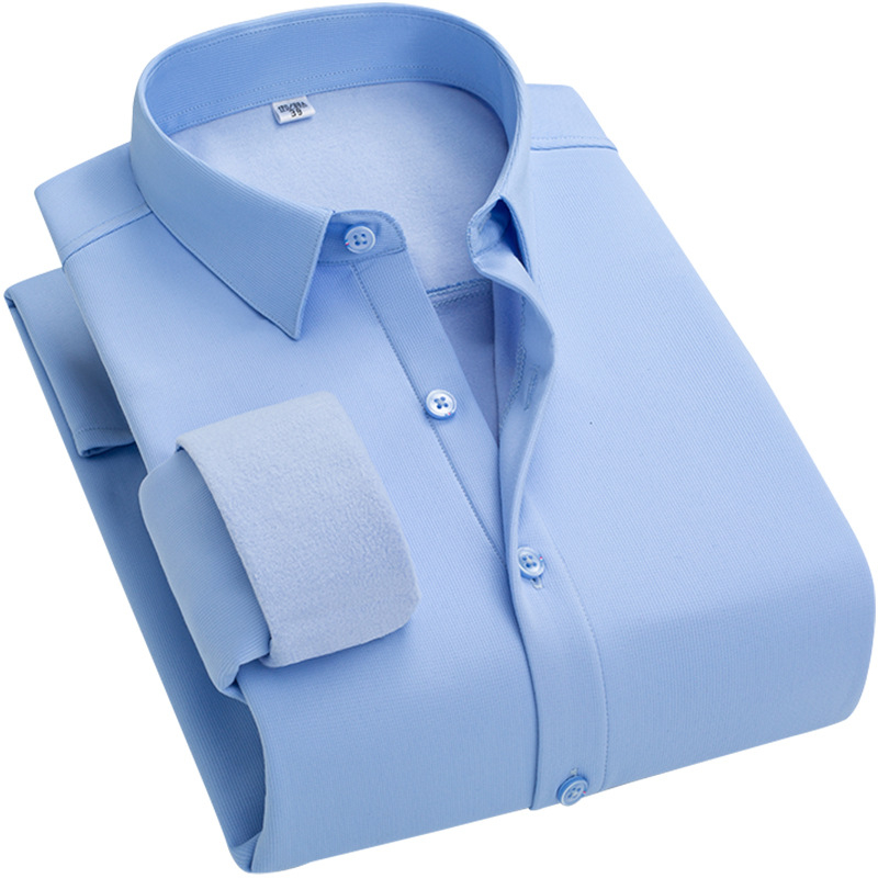 Téli hosszú ujjú ing fleece bélésével, vasalásmentes, poliészter