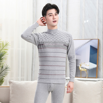 Férfiak számára készült pamut őszi melegítő készlet – kapucnis felső, hosszú ujjú, fél-turtleneck gallér, egy rétegű, 201–250 g/m²