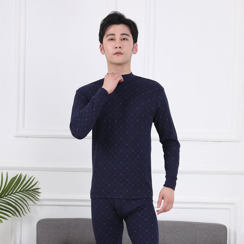 Férfiak számára készült pamut őszi melegítő készlet – kapucnis felső, hosszú ujjú, fél-turtleneck gallér, egy rétegű, 201–250 g/m²