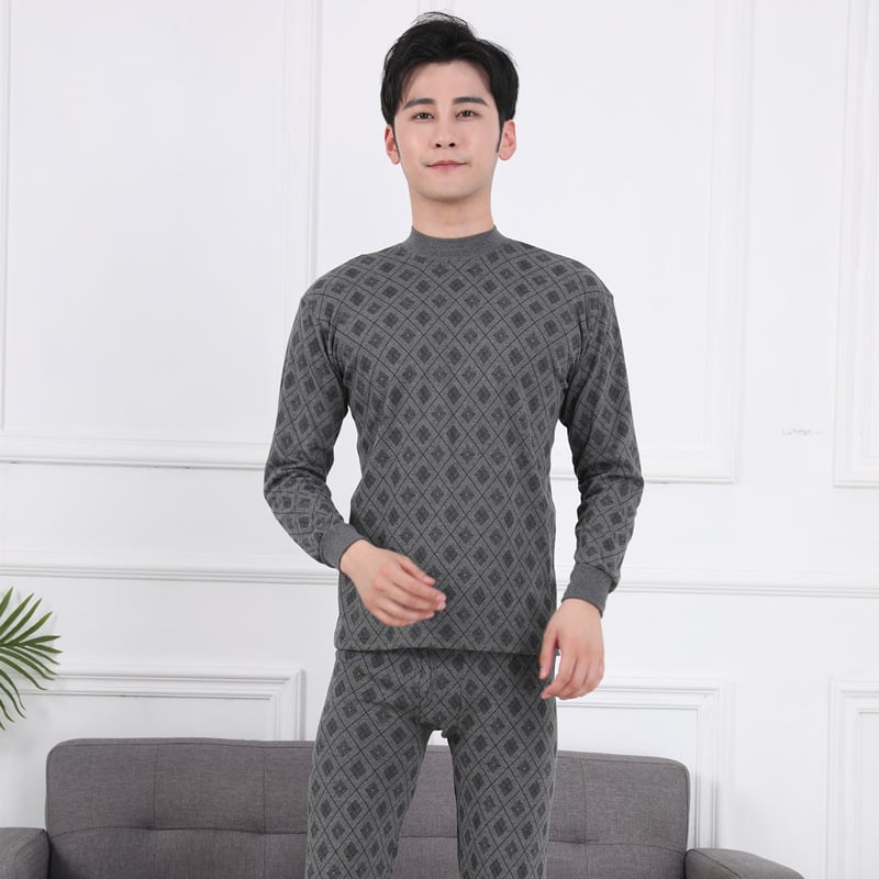 Férfiak számára készült pamut őszi melegítő készlet – kapucnis felső, hosszú ujjú, fél-turtleneck gallér, egy rétegű, 201–250 g/m²