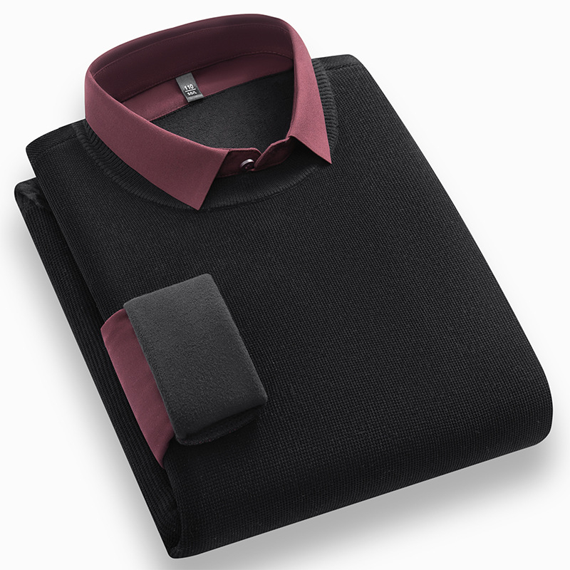 Muški pleteni džemper s izgledom košulje, jesen-zima, poslovno casual stil