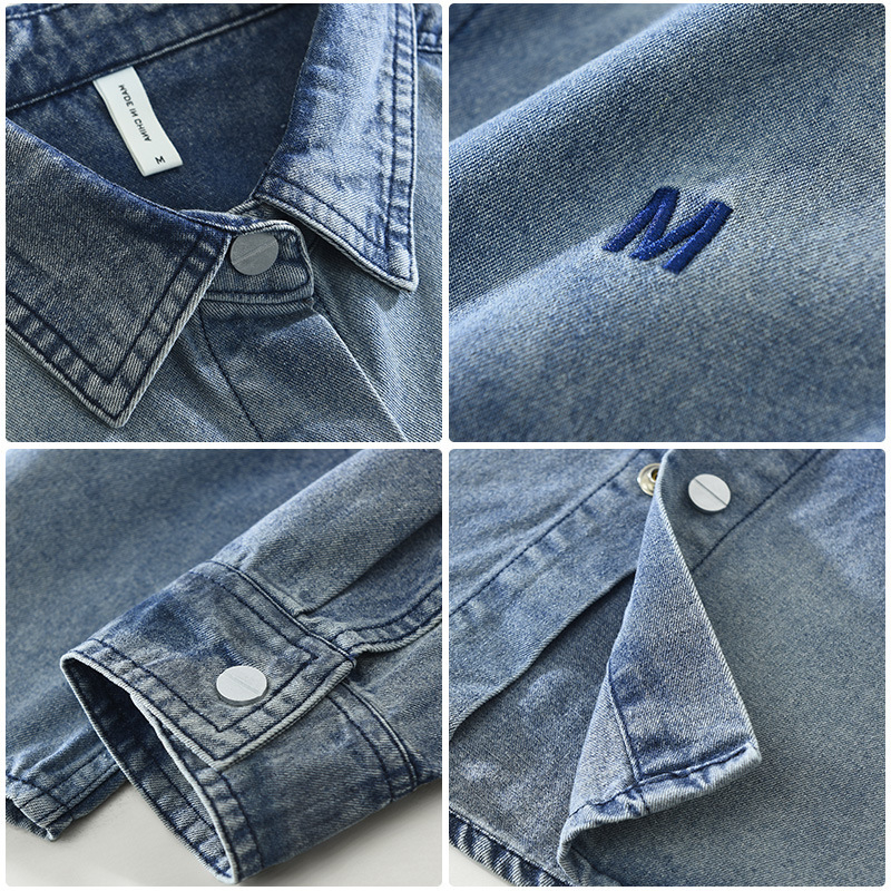 Košulja Slim Fit, široki ovratnik, rukav 3/4, color block uzorak